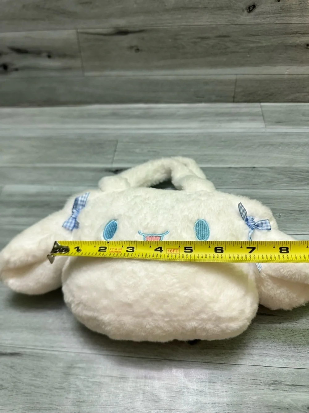 Sanrio  Cinnamonroll white  Plush Bunny Handbag with Bow Accent
